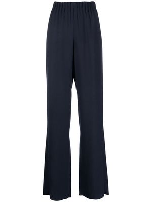 Emporio Armani pleat-detail wide-leg trousers - Blue