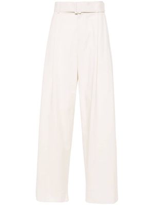 Emporio Armani pleat-detailing belted trousers - Neutrals