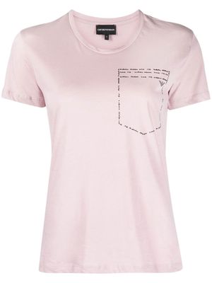 Emporio Armani pocket-print short-sleeve T-shirt - Pink