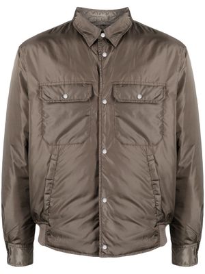 Emporio Armani pointed-collar press-stud down jacket - Brown