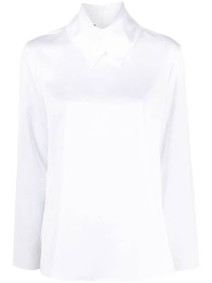 Emporio Armani pointed high-neck blouse - White