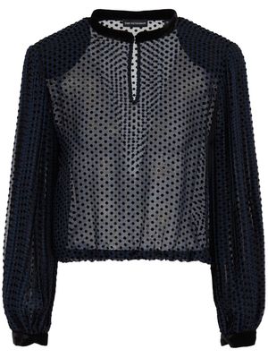 Emporio Armani polka-dot sheer blouse - Black