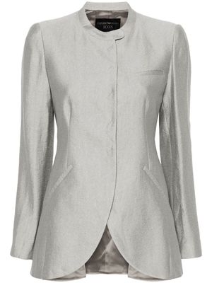 Emporio Armani press-stud textured blazer - Grey