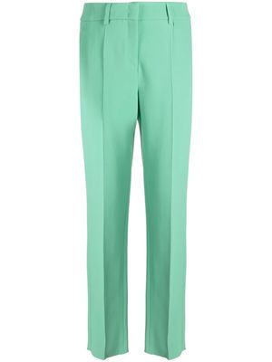 Emporio Armani pressed-crease high-waisted trousers - Green