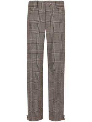 Emporio Armani Prince-Of-Wales straight-leg trousers - Brown
