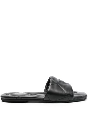 Emporio Armani Quilted faux-leather sandals - Black