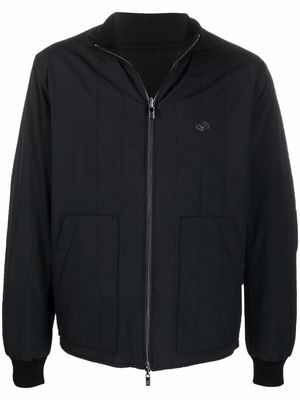 Emporio Armani quilted panel bomber jacket - Black