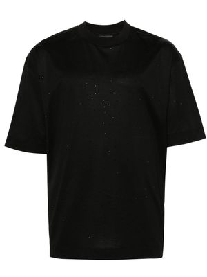 Emporio Armani rhinestone-embellished jersey T-shirt - Black