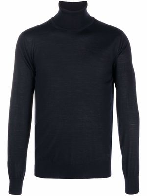 Emporio Armani roll neck knitted jumper - Blue