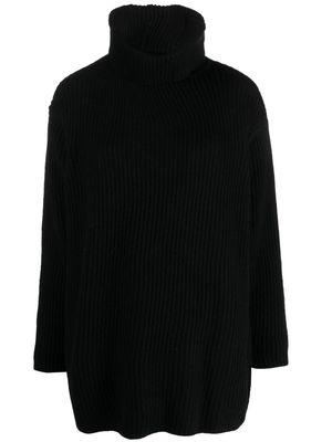 Emporio Armani roll-neck ribbed-knit jumper - Black