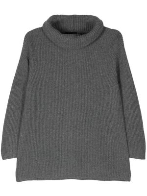 Emporio Armani roll-neck ribbed-knit jumper - Grey