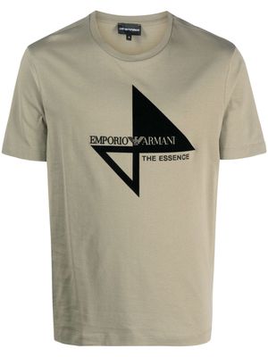 Emporio Armani sail motif-print cotton T-shirt - Green