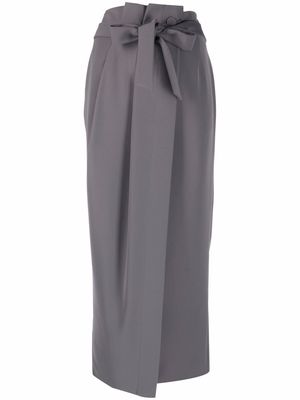 Emporio Armani sash-belt wrap skirt - Grey