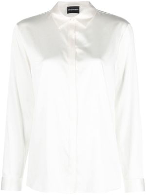 Emporio Armani satin silk shirt - 0101 WHITE