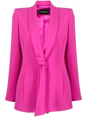 Emporio Armani scarf-detail single-breasted blazer - Pink