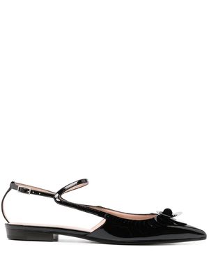 Emporio Armani sequin-embellished ballerina shoes - Black