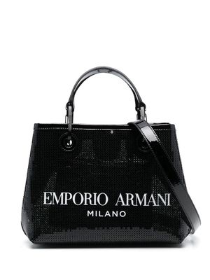 Emporio Armani sequin-embellished tote bag - Black
