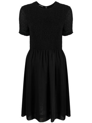 Emporio Armani shirred-bodice short dress - Black