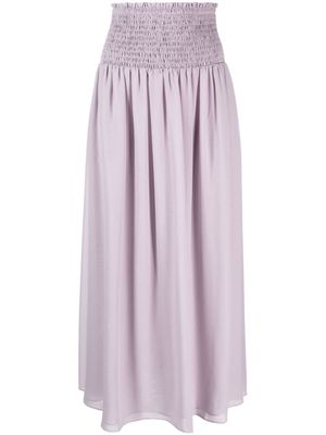 Emporio Armani shirred-panel high-waisted skirt - Purple