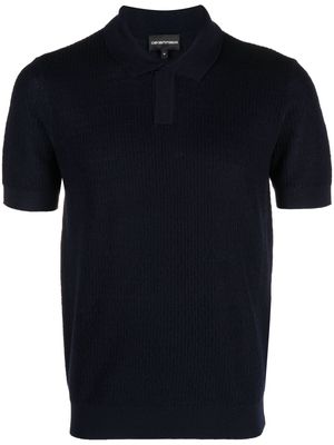 Emporio Armani short-sleeve knitted polo shirt - Blue