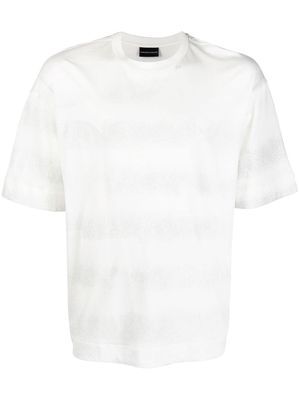 Emporio Armani short sleeve striped T-shirt - White