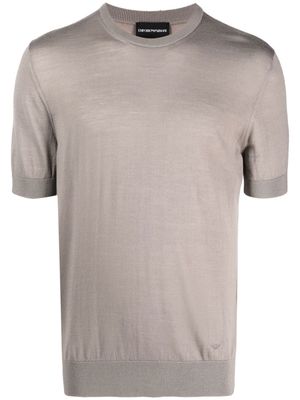 Emporio Armani short-sleeve wool jumper - Grey