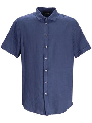 Emporio Armani short-sleeved linen shirt - Blue