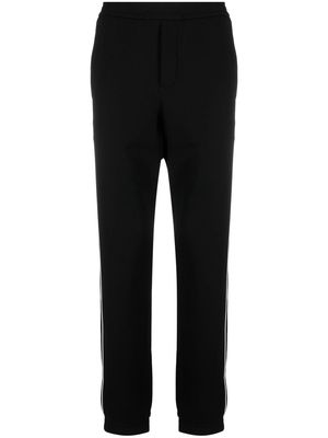 Emporio Armani side-stripe straight trousers - Black