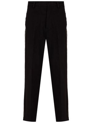 Emporio Armani side-striped cotton trouser - Black