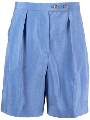 Emporio Armani silk-blend tailored shorts - Blue