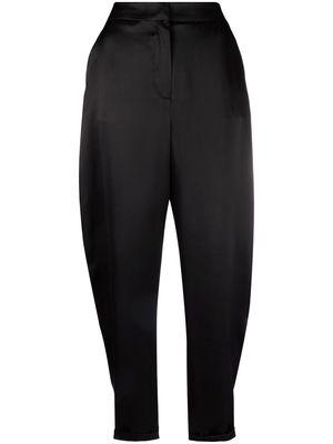 Emporio Armani silk satin oval-leg trousers - Black