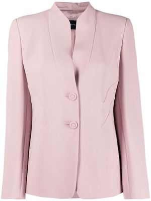 Emporio Armani single-breasted collarless blazer - Pink