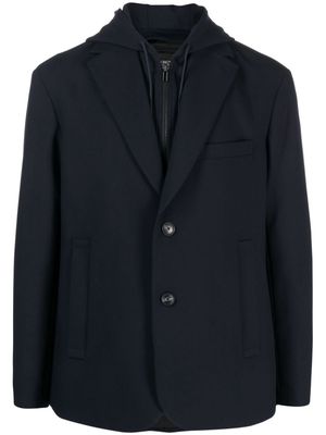 Emporio Armani single-breasted hooded blazer - Blue
