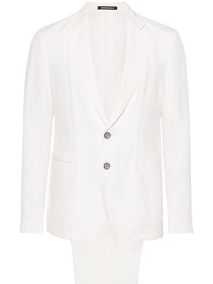 Emporio Armani single-breasted linen-blend suit - Neutrals