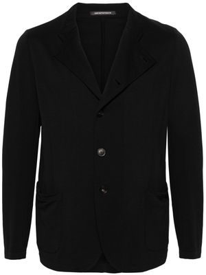 Emporio Armani single-breasted textured blazer - Black