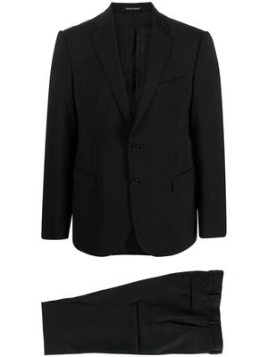 Emporio Armani single-breasted virgin wool suit - Black