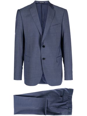 Emporio Armani single-breasted virgin wool suit - Blue