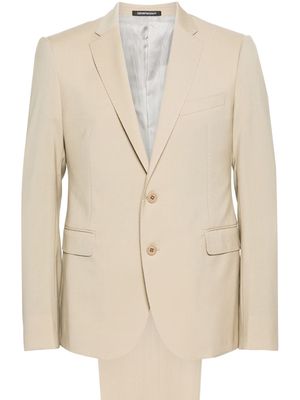 Emporio Armani single-breasted virgin wool suit - Neutrals