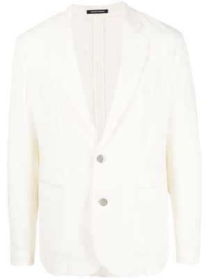 Emporio Armani single-breasted wool-blend blazer - White