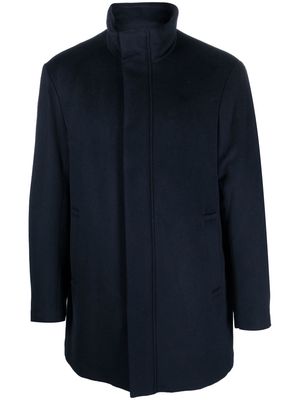 Emporio Armani single breasted wool-cashmere coat - Blue