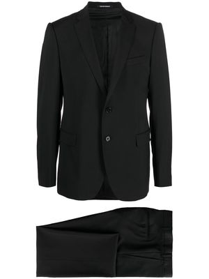 Emporio Armani single breasted wool suit - Black