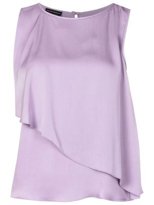 Emporio Armani sleeveless ruffle blouse - Purple