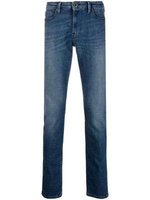 Emporio Armani slim-fit logo-patch jeans - Blue