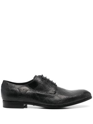 Emporio Armani snakeskin-effect leather lace-up shoes - Black
