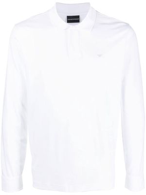 Emporio Armani solid-color long-sleeve polo - White