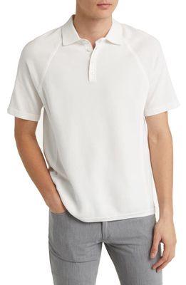 Emporio Armani Solid Short Sleeve Polo Sweater in White