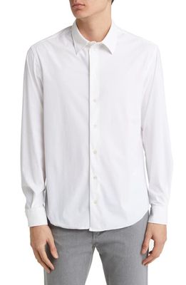 Emporio Armani Solid Stretch Button-Up Shirt in White