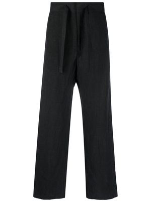 Emporio Armani straight-leg drawstring trousers - Black