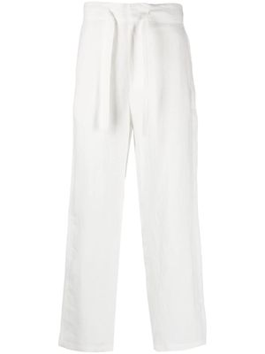Emporio Armani straight-leg drawstring trousers - White