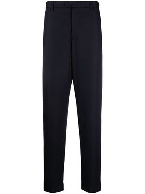 Emporio Armani straight-leg wool tailored trousers - Blue